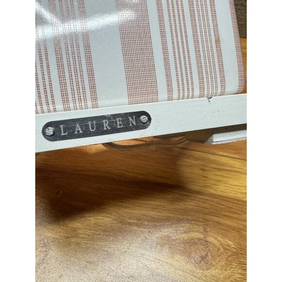 Ralph Lauren Home Porcelain Table Lamp White & Pink Stripe 17” Designer Decor - Picture 7 of 9